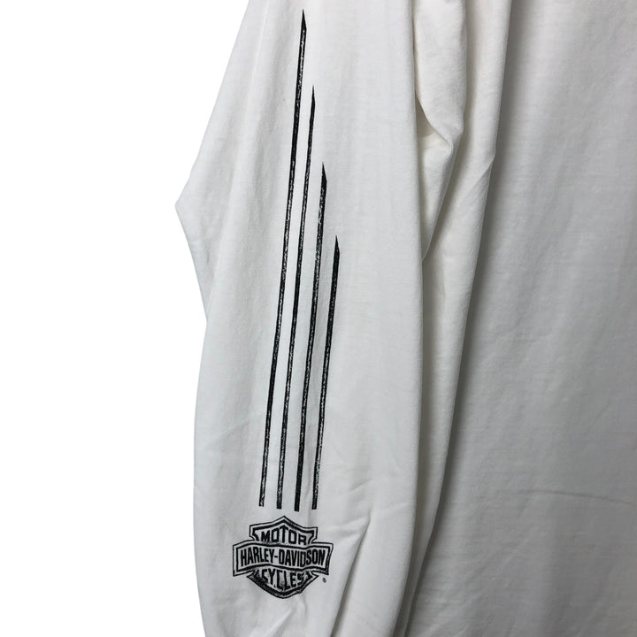 00'S Harley-Davidson Long Sleeve T-Shirt Made in USA Men's XXL cotton white type Vintage Second Hand