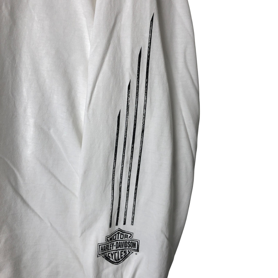 00'S Harley-Davidson Long Sleeve T-Shirt Made in USA Men's XXL cotton white type Vintage Second Hand