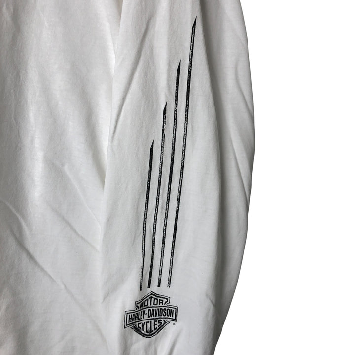 00'S Harley-Davidson Long Sleeve T-Shirt Made in USA Men's XXL cotton white type Vintage Second Hand