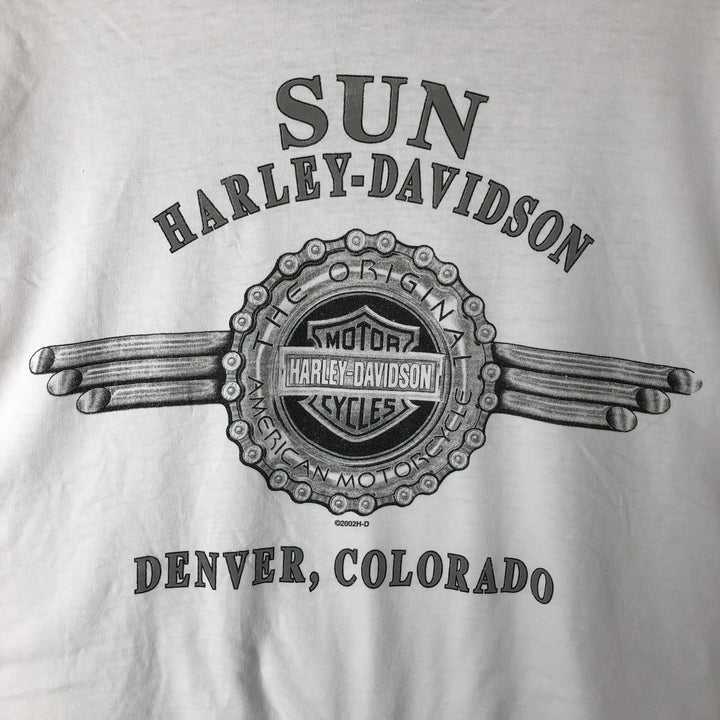 00'S Harley-Davidson Long Sleeve T-Shirt Made in USA Men's XXL cotton white type Vintage Second Hand