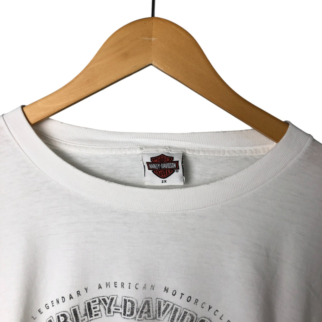 00'S Harley-Davidson Long Sleeve T-Shirt Made in USA Men's XXL cotton white type Vintage Second Hand