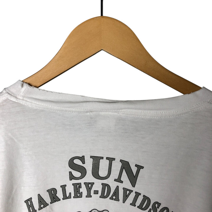 00'S Harley-Davidson Long Sleeve T-Shirt Made in USA Men's XXL cotton white type Vintage Second Hand