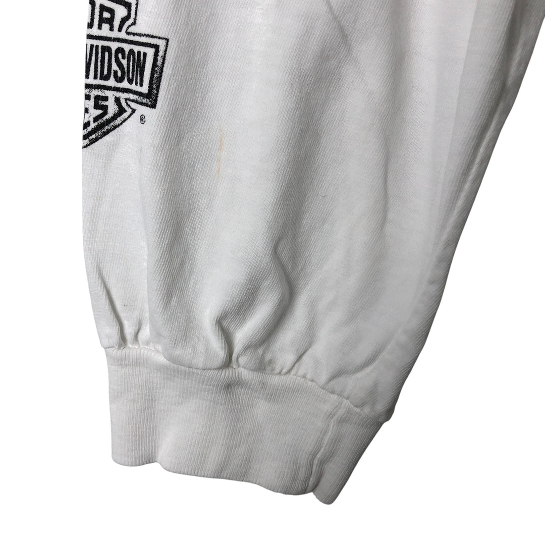 00'S Harley-Davidson Long Sleeve T-Shirt Made in USA Men's XXL cotton white type Vintage Second Hand
