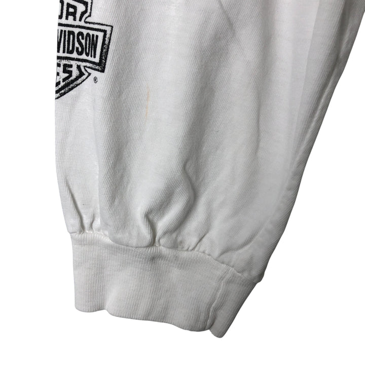 00'S Harley-Davidson Long Sleeve T-Shirt Made in USA Men's XXL cotton white type Vintage Second Hand