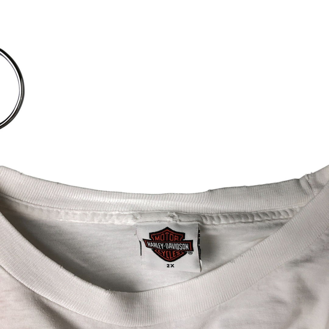 00'S Harley-Davidson Long Sleeve T-Shirt Made in USA Men's XXL cotton white type Vintage Second Hand