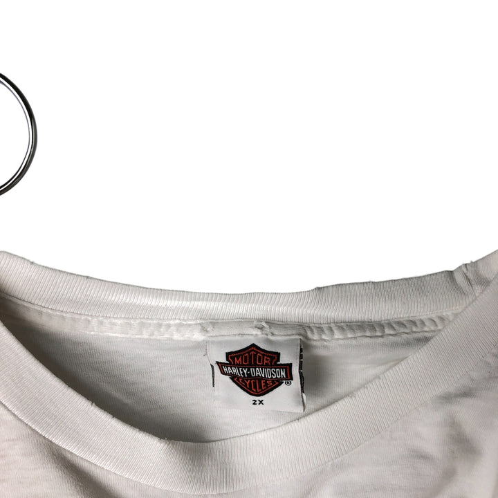 00'S Harley-Davidson Long Sleeve T-Shirt Made in USA Men's XXL cotton white type Vintage Second Hand