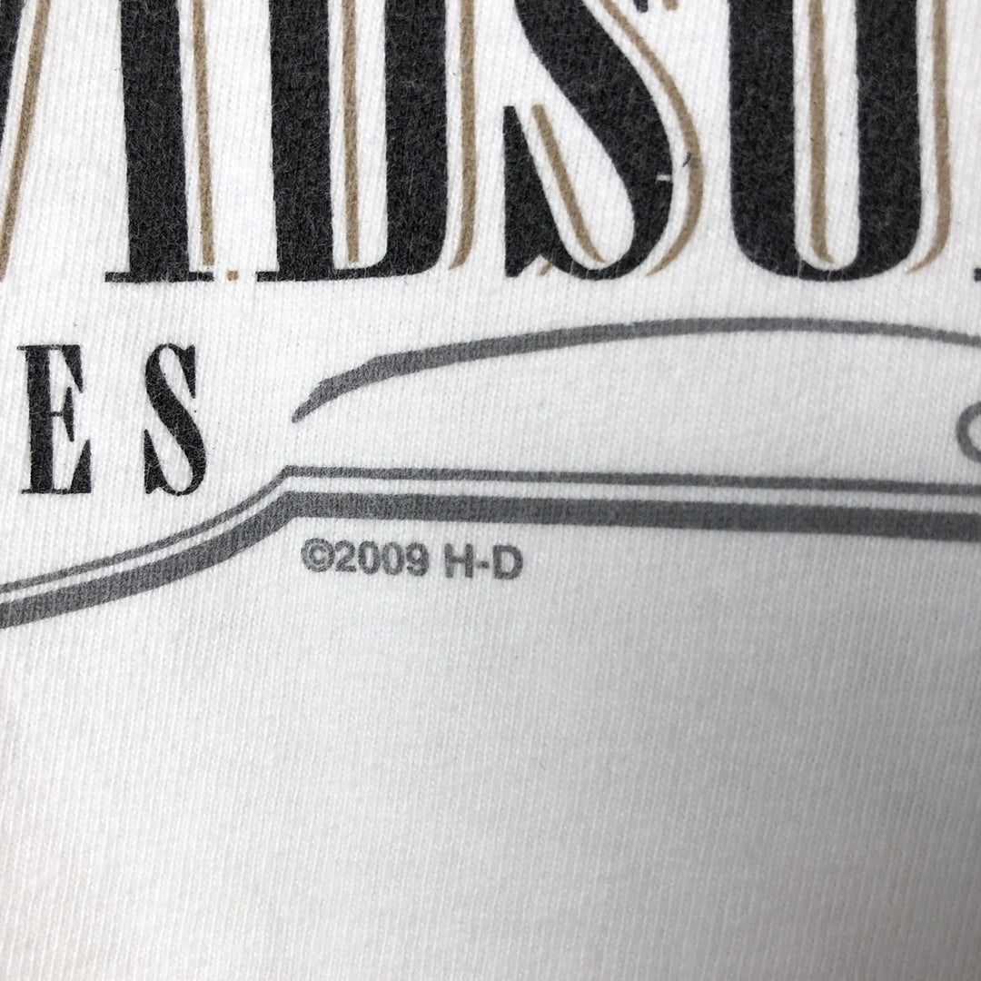 00'S Harley-Davidson Hanes Eagle Pattern Long T-shirt Made in USA Men's XXL cotton white type Vintage Second Hand