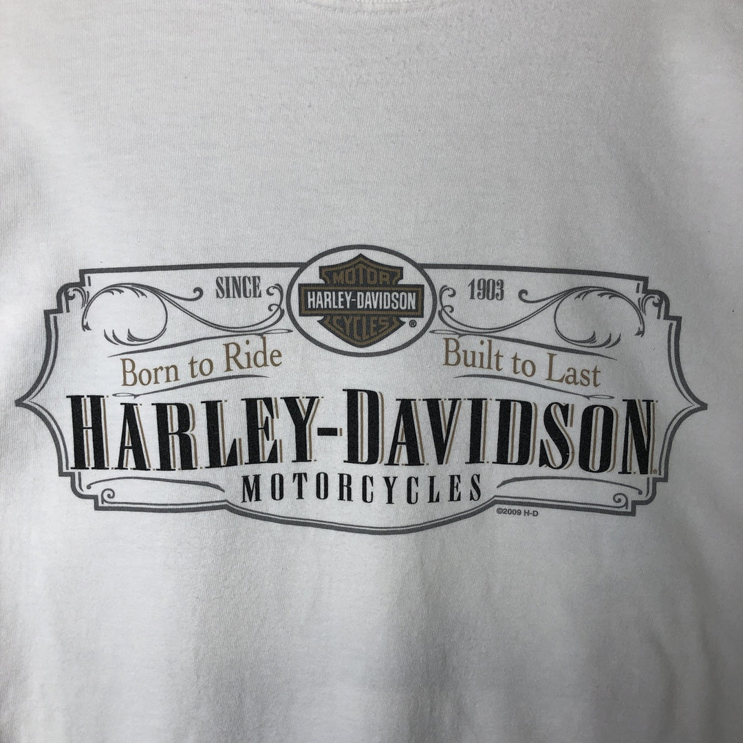 00'S Harley-Davidson Hanes Eagle Pattern Long T-shirt Made in USA Men's XXL cotton white type Vintage Second Hand