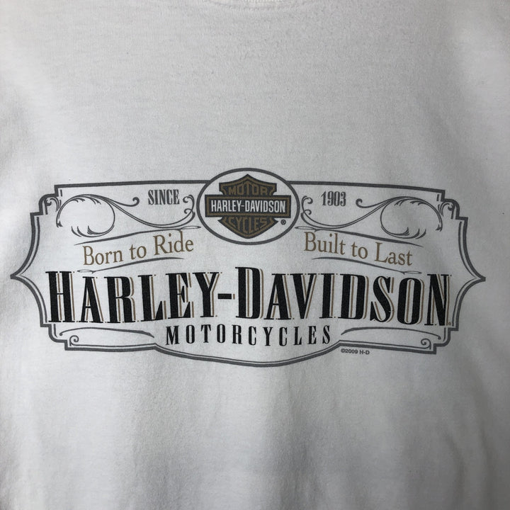 00'S Harley-Davidson Hanes Eagle Pattern Long T-shirt Made in USA Men's XXL cotton white type Vintage Second Hand