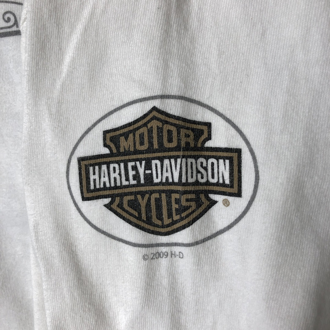 00'S Harley-Davidson Hanes Eagle Pattern Long T-shirt Made in USA Men's XXL cotton white type Vintage Second Hand