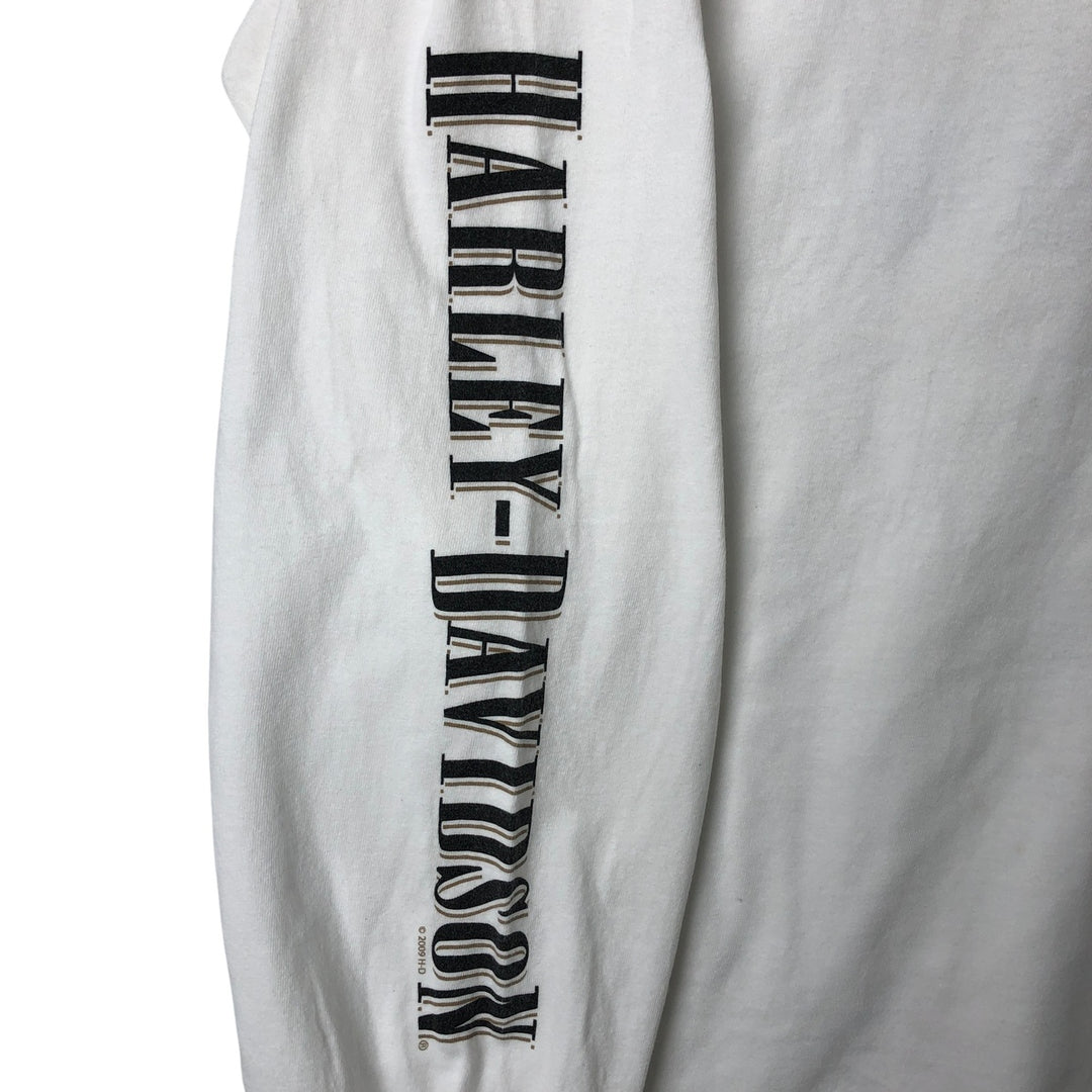 00'S Harley-Davidson Hanes Eagle Pattern Long T-shirt Made in USA Men's XXL cotton white type Vintage Second Hand