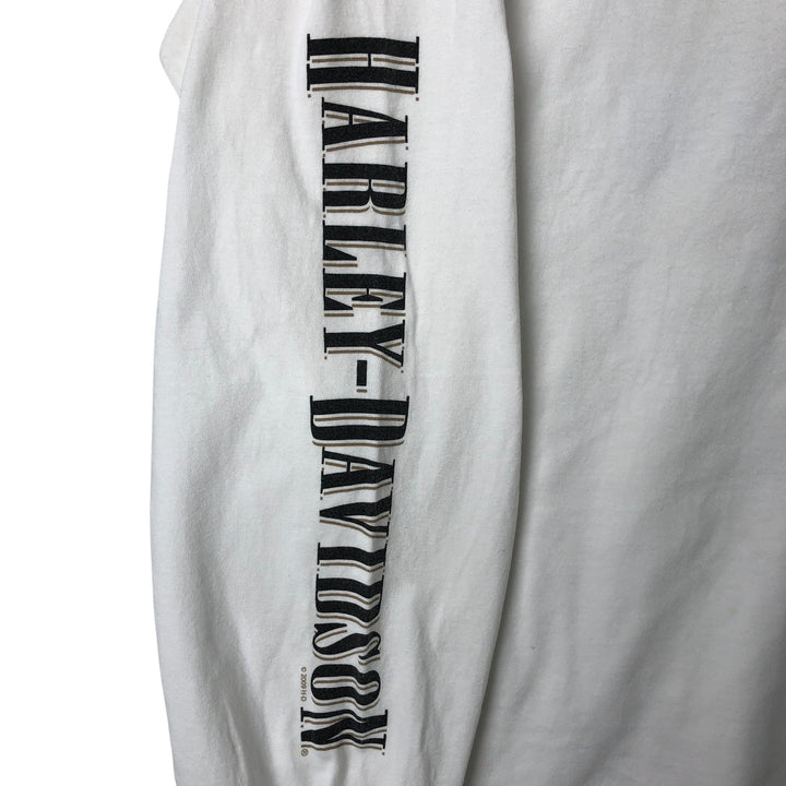 00'S Harley-Davidson Hanes Eagle Pattern Long T-shirt Made in USA Men's XXL cotton white type Vintage Second Hand
