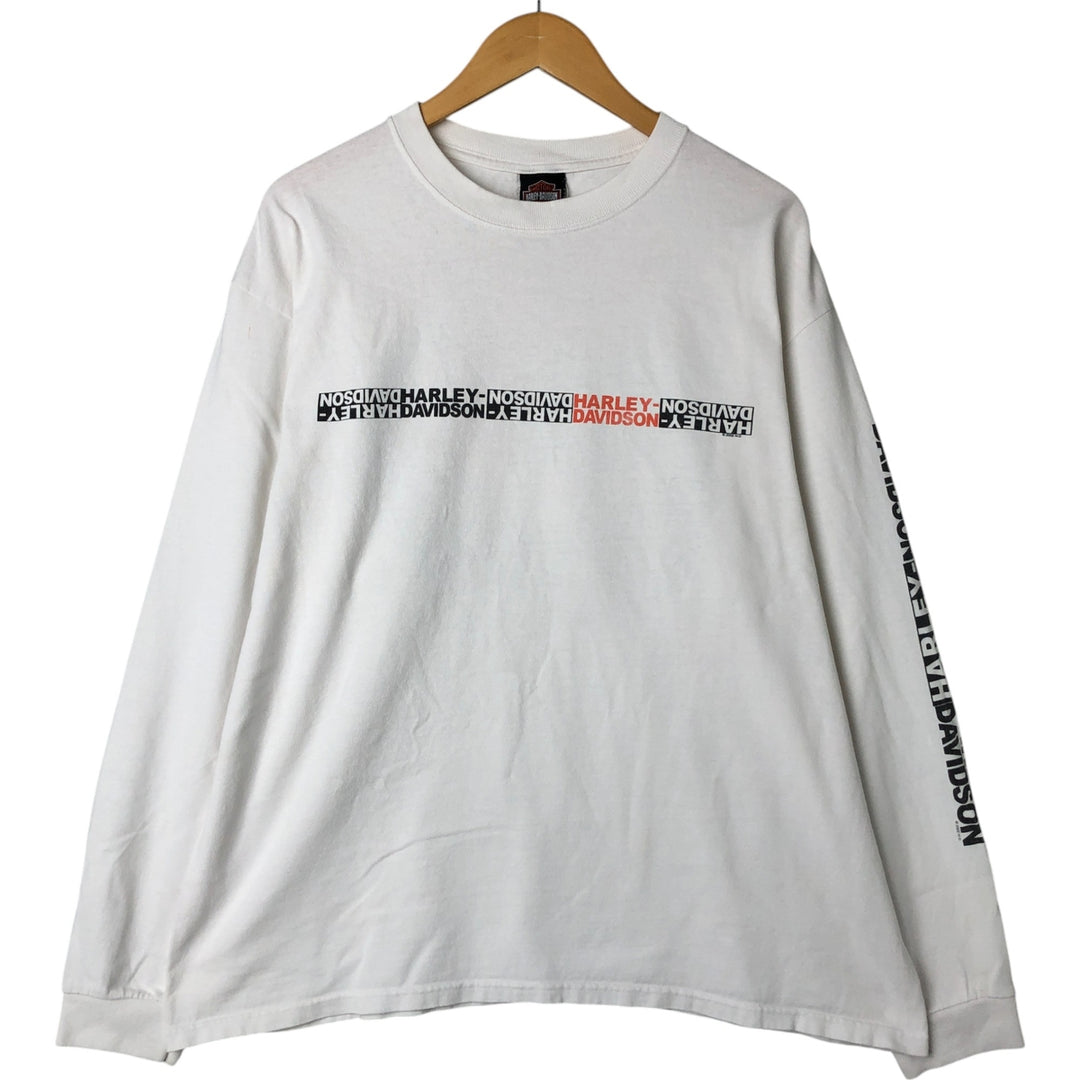 00'S Harley-Davidson Long Sleeve T-Shirt, Men's XL Size cotton white type Vintage Second Hand