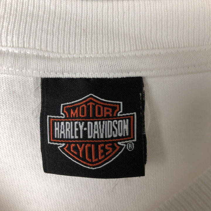 00'S Harley-Davidson Long Sleeve T-Shirt, Men's XL Size cotton white type Vintage Second Hand