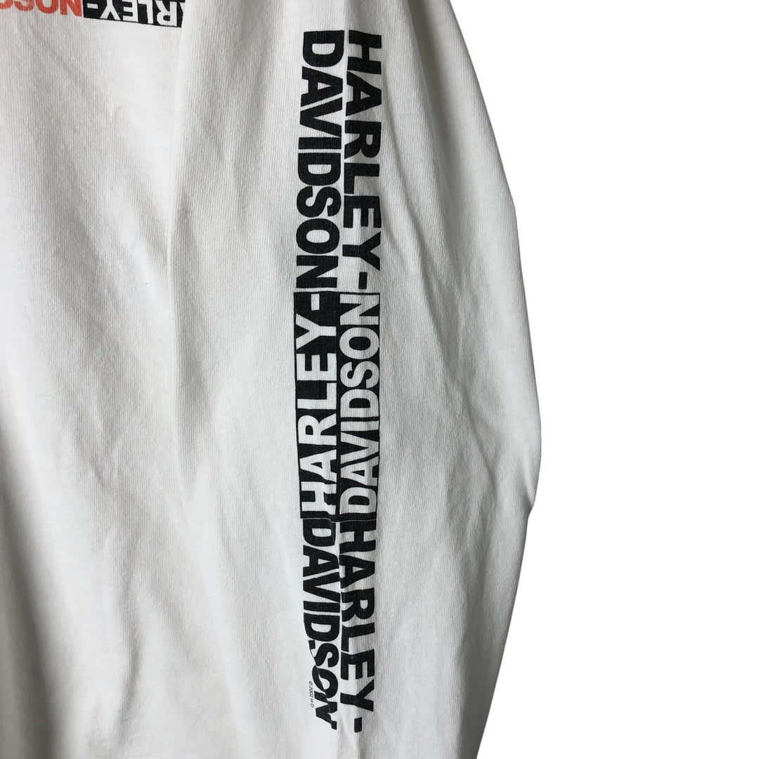 00'S Harley-Davidson Long Sleeve T-Shirt, Men's XL Size cotton white type Vintage Second Hand