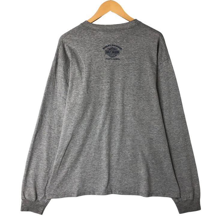 00'S Harley-Davidson Hanes Long Sleeve T-Shirt Made in USA Men's XL cotton gray type Vintage Second Hand
