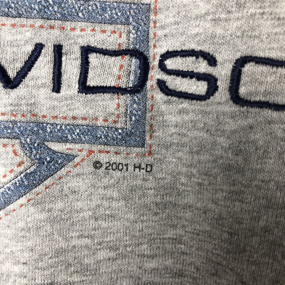 00'S Harley-Davidson Hanes Long Sleeve T-Shirt Made in USA Men's XL cotton gray type Vintage Second Hand