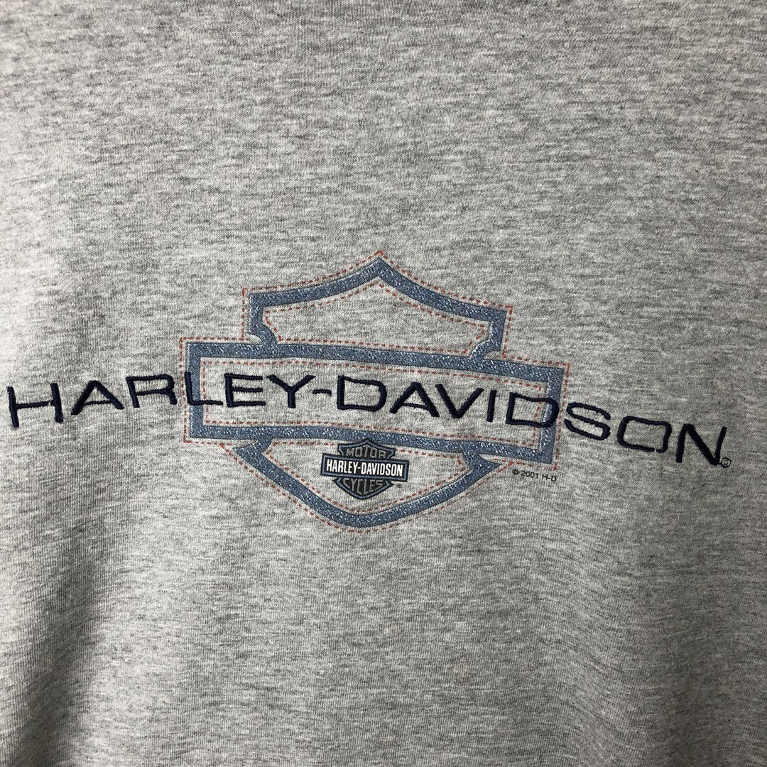 00'S Harley-Davidson Hanes Long Sleeve T-Shirt Made in USA Men's XL cotton gray type Vintage Second Hand