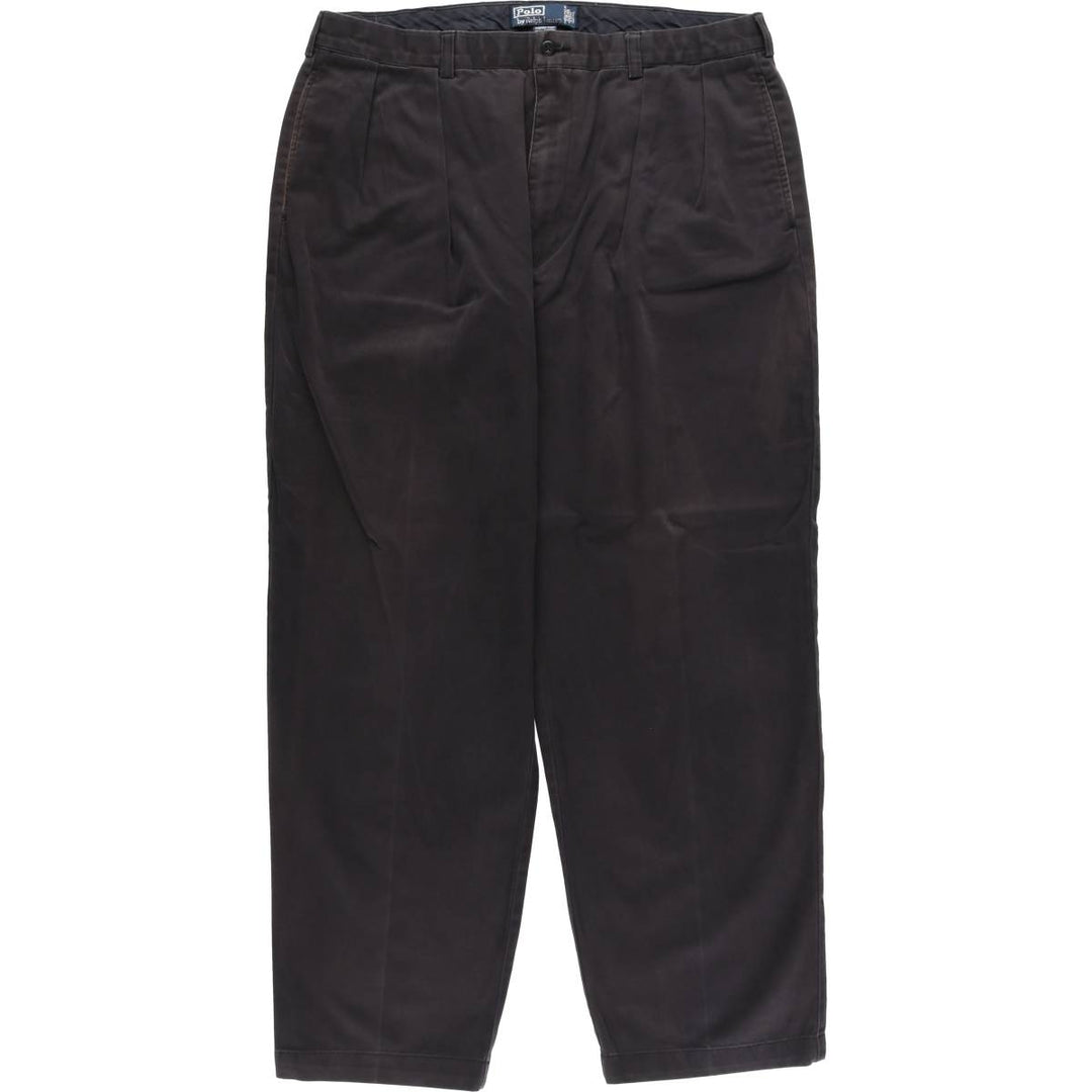 Ralph Lauren POLO by Ralph Lauren ANDREW PANT Two-pleat chino pants for men, equivalent to w37 cotton black type Vintage Second Hand