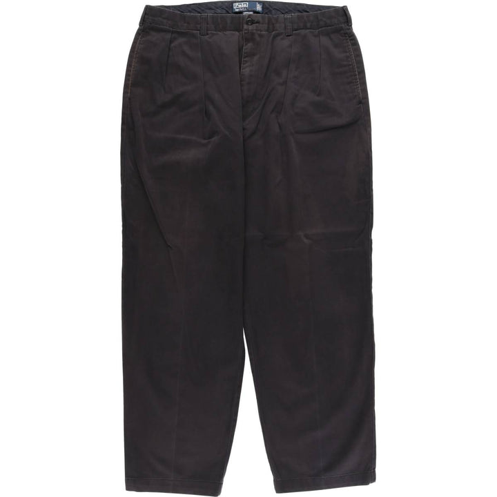 Ralph Lauren POLO by Ralph Lauren ANDREW PANT Two-pleat chino pants for men, equivalent to w37 cotton black type Vintage Second Hand