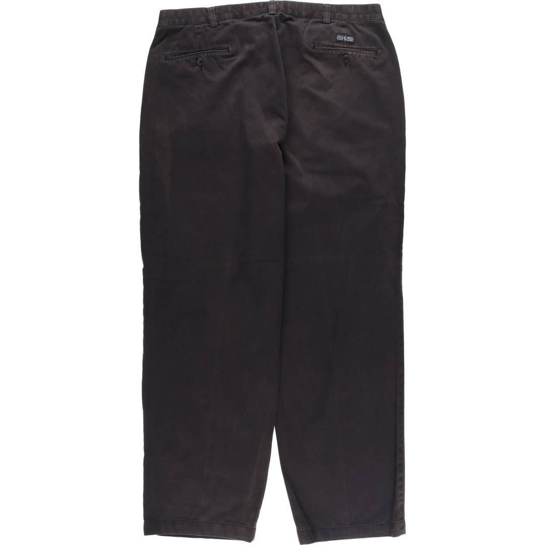 Ralph Lauren POLO by Ralph Lauren ANDREW PANT Two-pleat chino pants for men, equivalent to w37 cotton black type Vintage Second Hand
