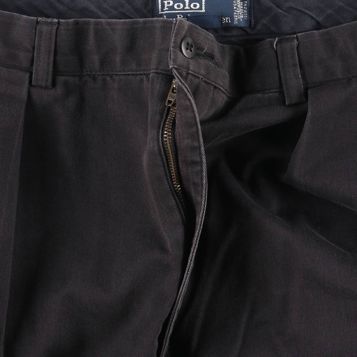 Ralph Lauren POLO by Ralph Lauren ANDREW PANT Two-pleat chino pants for men, equivalent to w37 cotton black type Vintage Second Hand