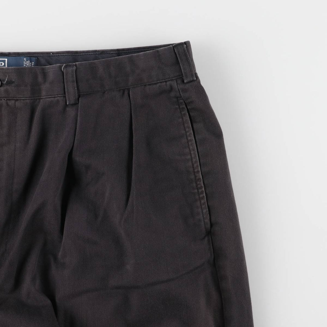 Ralph Lauren POLO by Ralph Lauren ANDREW PANT Two-pleat chino pants for men, equivalent to w37 cotton black type Vintage Second Hand