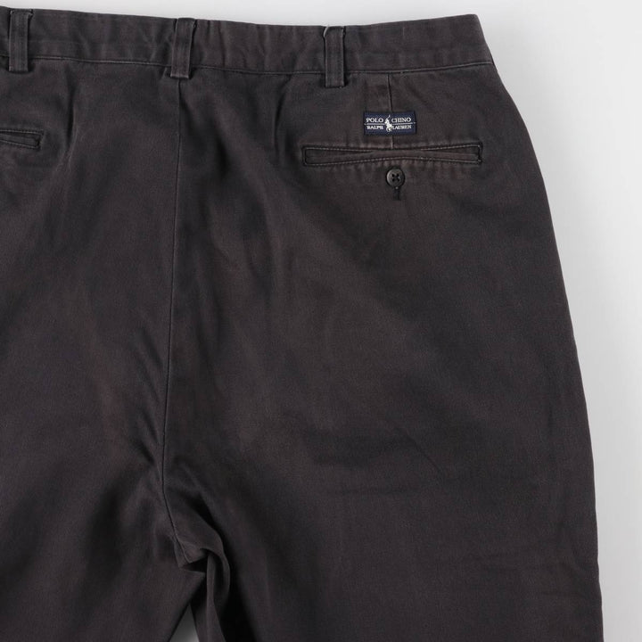 Ralph Lauren POLO by Ralph Lauren ANDREW PANT Two-pleat chino pants for men, equivalent to w37 cotton black type Vintage Second Hand