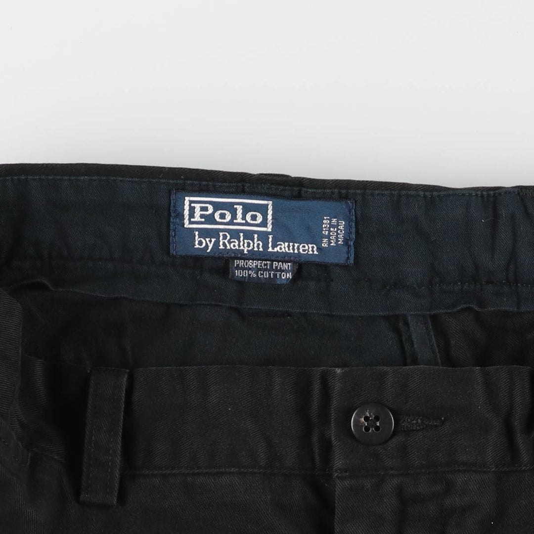 Ralph Lauren POLO by Ralph Lauren PROSPECT PANT Chino pants for men, equivalent to w35 cotton black type Vintage Second Hand
