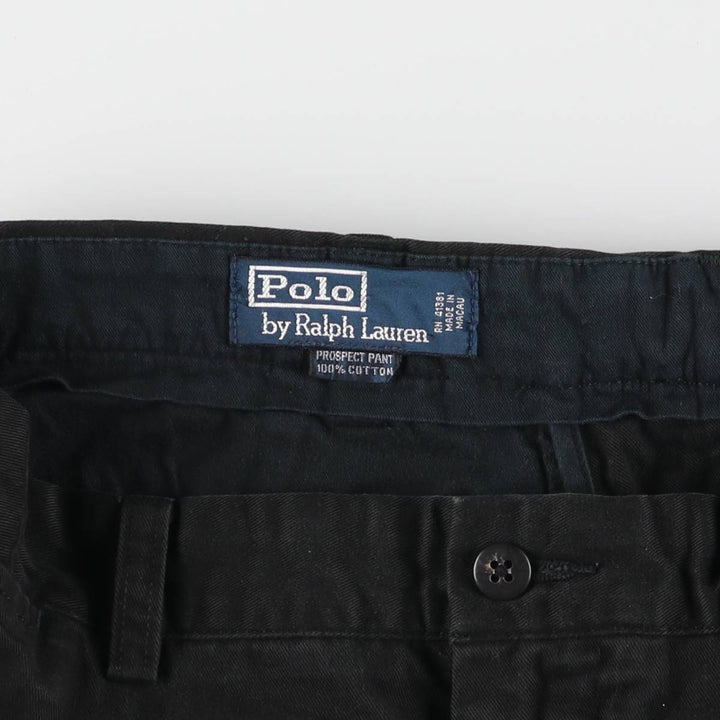 Ralph Lauren POLO by Ralph Lauren PROSPECT PANT Chino pants for men, equivalent to w35 cotton black type Vintage Second Hand