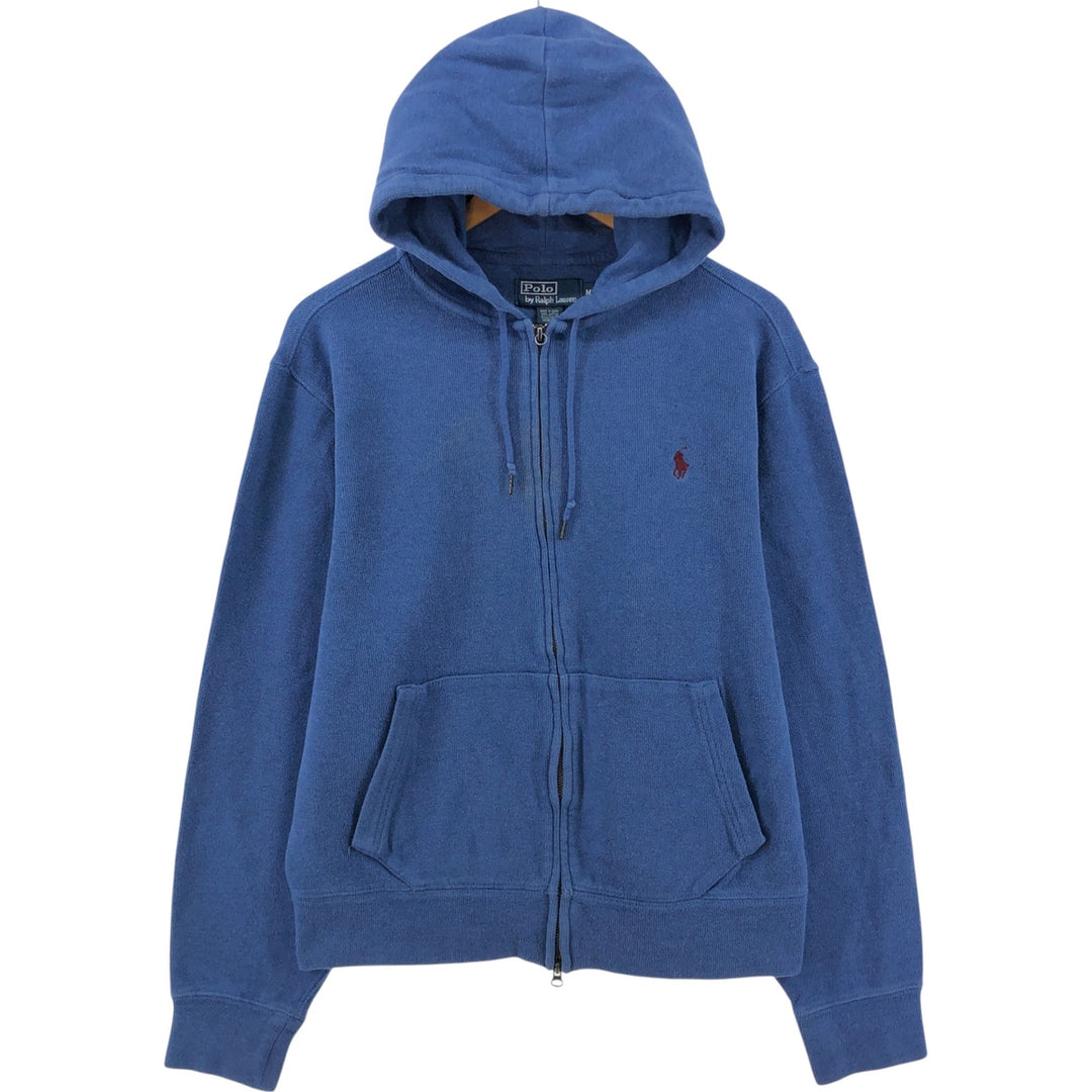 Ralph Lauren Sweat Full Zip Hoodie, Men's M cotton blue type Vintage Second Hand