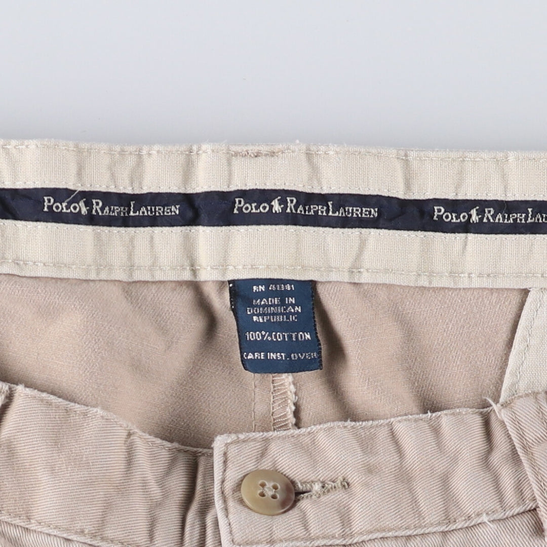 Ralph Lauren POLO RALPH LAUREN Two-pleat chino pants for men, size W35 cotton Beige type Vintage Second Hand