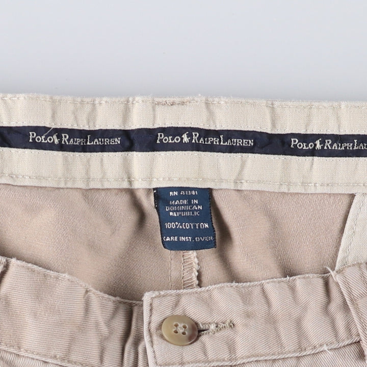 Ralph Lauren POLO RALPH LAUREN Two-pleat chino pants for men, size W35 cotton Beige type Vintage Second Hand