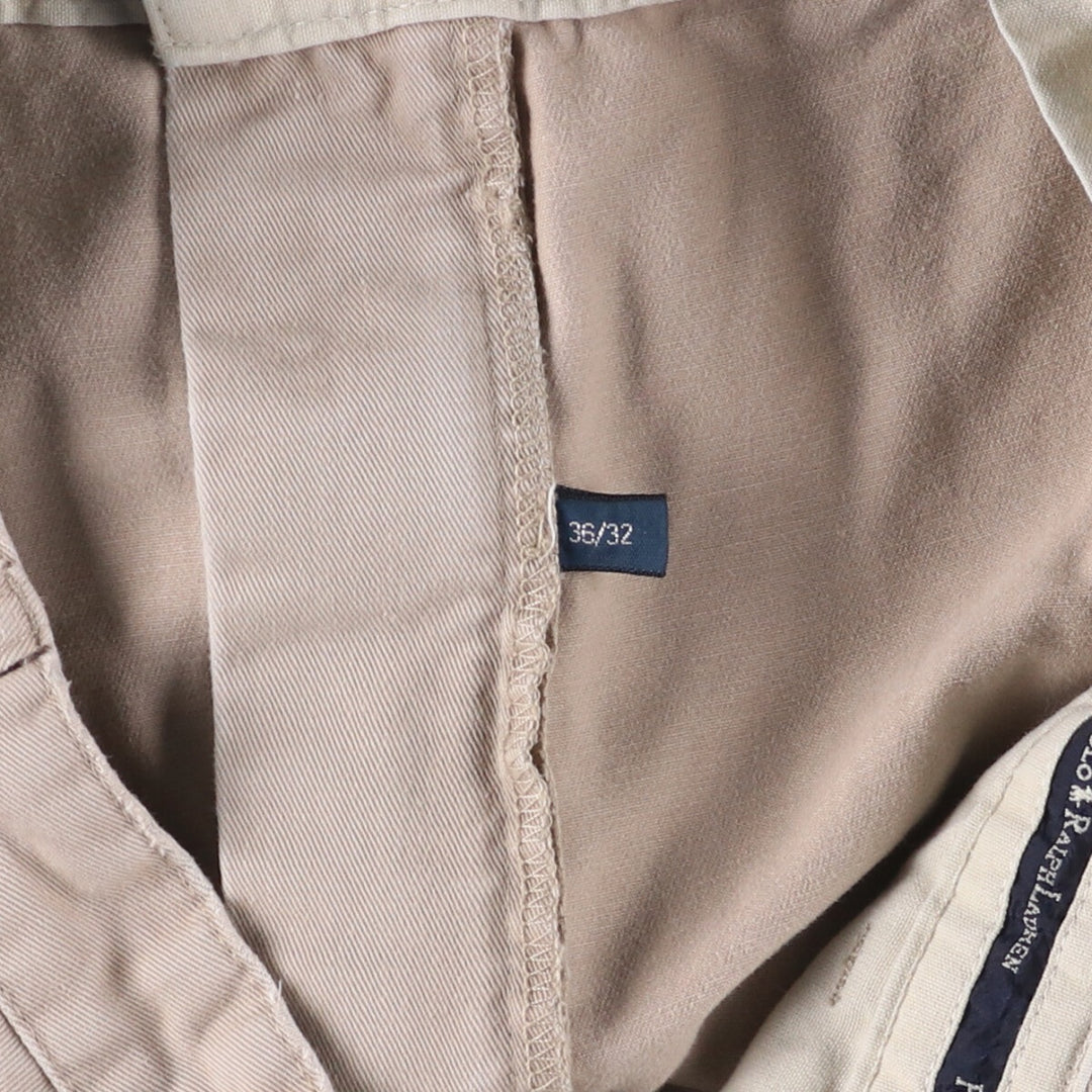 Ralph Lauren POLO RALPH LAUREN Two-pleat chino pants for men, size W35 cotton Beige type Vintage Second Hand