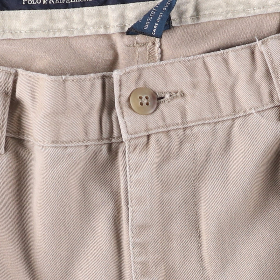 Ralph Lauren POLO RALPH LAUREN Two-pleat chino pants for men, size W35 cotton Beige type Vintage Second Hand