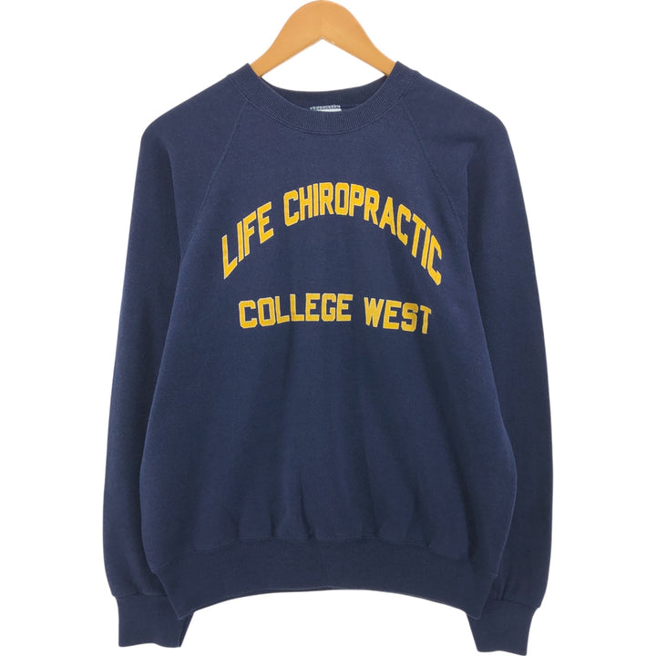 90'S BASSETT-WALKER college sweatshirt, made in USA, men's size L, vintage cotton navy blue type Vintage Second Hand