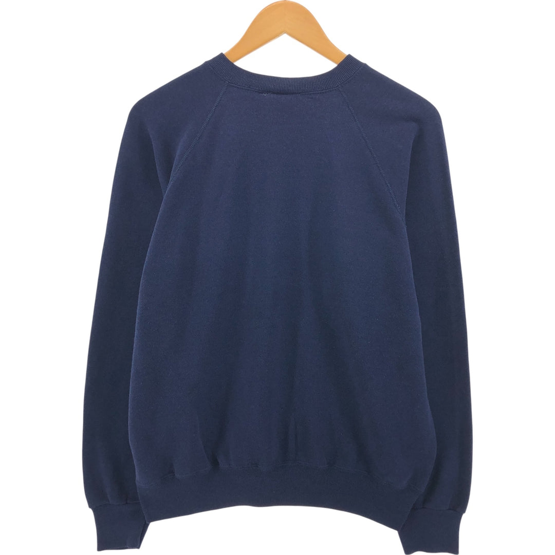 90'S BASSETT-WALKER college sweatshirt, made in USA, men's size L, vintage cotton navy blue type Vintage Second Hand