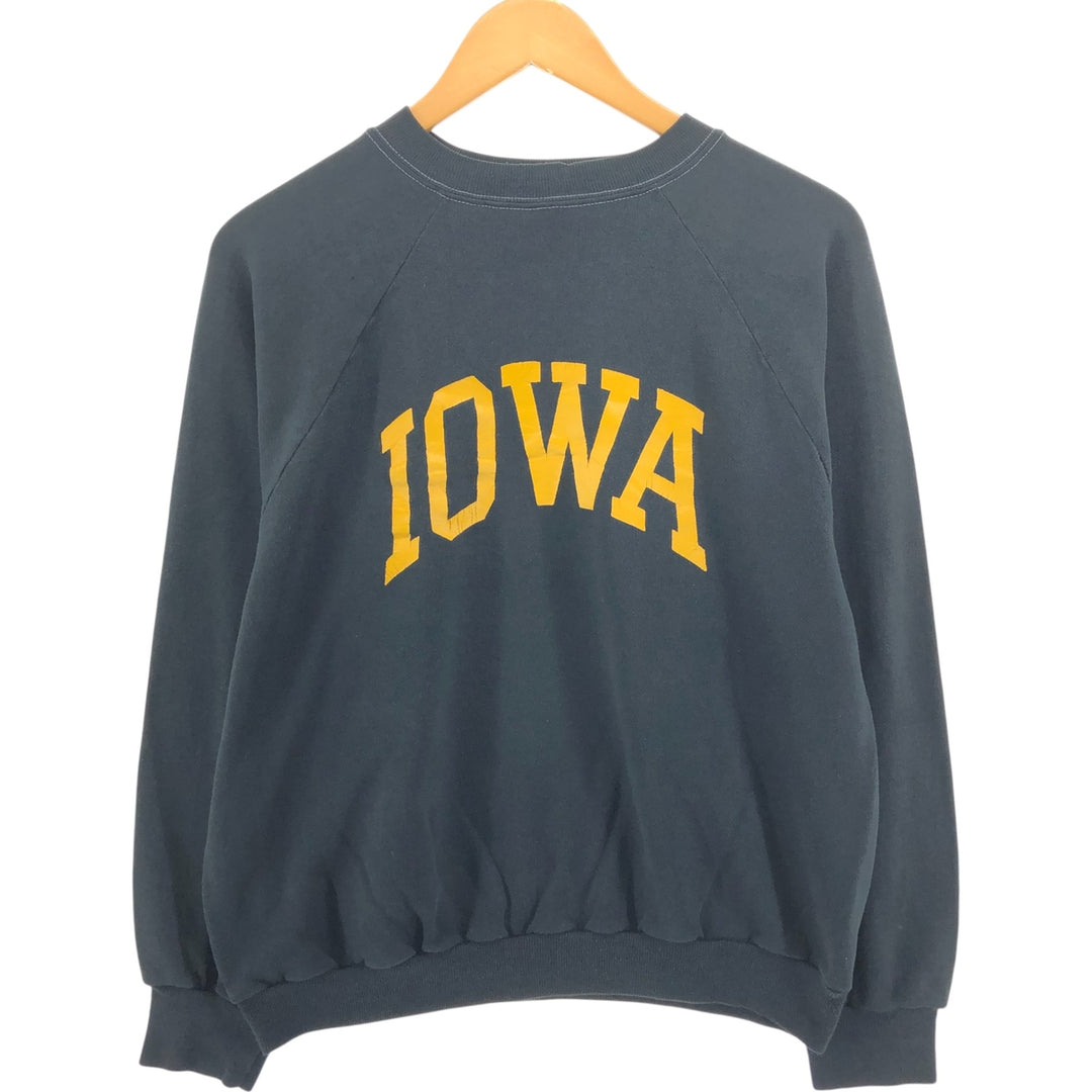 80'S SPORTSWEAR IOWA University of Iowa college sweatshirt, sweatshirt, made in USA, men's size L, vintage polyester black type Vintage Second Hand