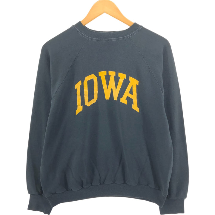 80'S SPORTSWEAR IOWA University of Iowa college sweatshirt, sweatshirt, made in USA, men's size L, vintage polyester black type Vintage Second Hand