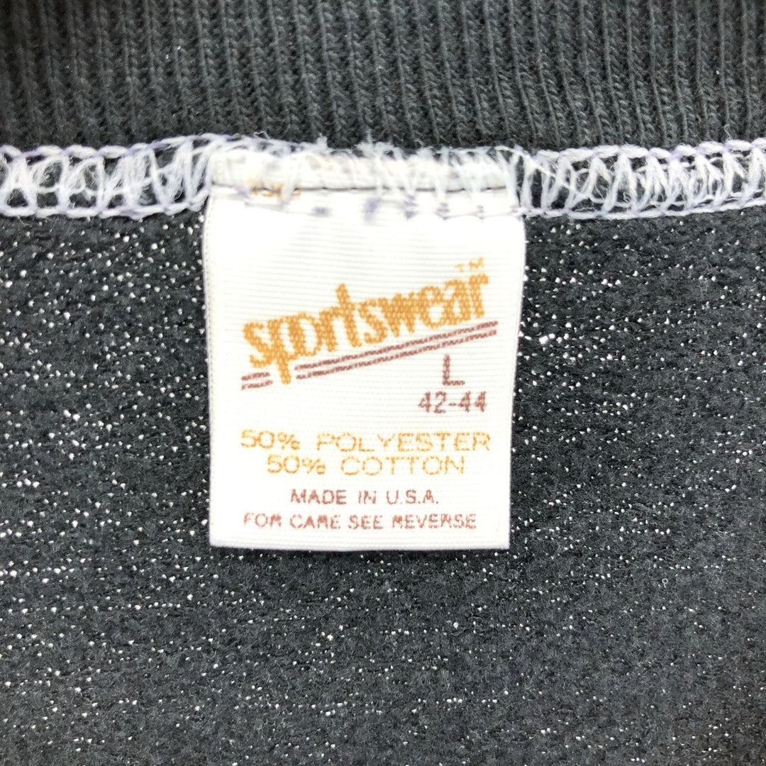 80'S SPORTSWEAR IOWA University of Iowa college sweatshirt, sweatshirt, made in USA, men's size L, vintage polyester black type Vintage Second Hand