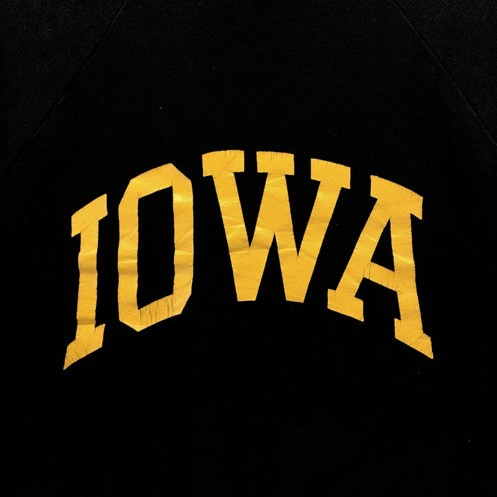 80'S SPORTSWEAR IOWA University of Iowa college sweatshirt, sweatshirt, made in USA, men's size L, vintage polyester black type Vintage Second Hand