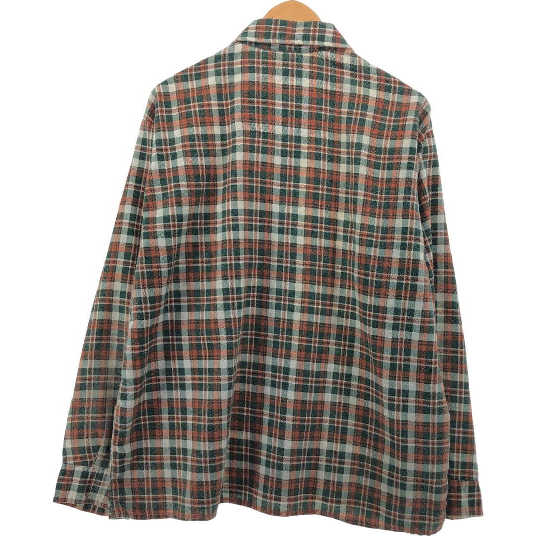 KLON DIKE Check Pattern Long Sleeve Printed Flannel Box Shirt Men's XL cotton green type Vintage Second Hand