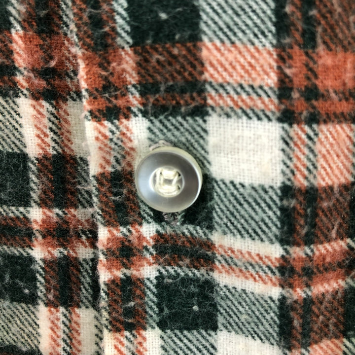KLON DIKE Check Pattern Long Sleeve Printed Flannel Box Shirt Men's XL cotton green type Vintage Second Hand