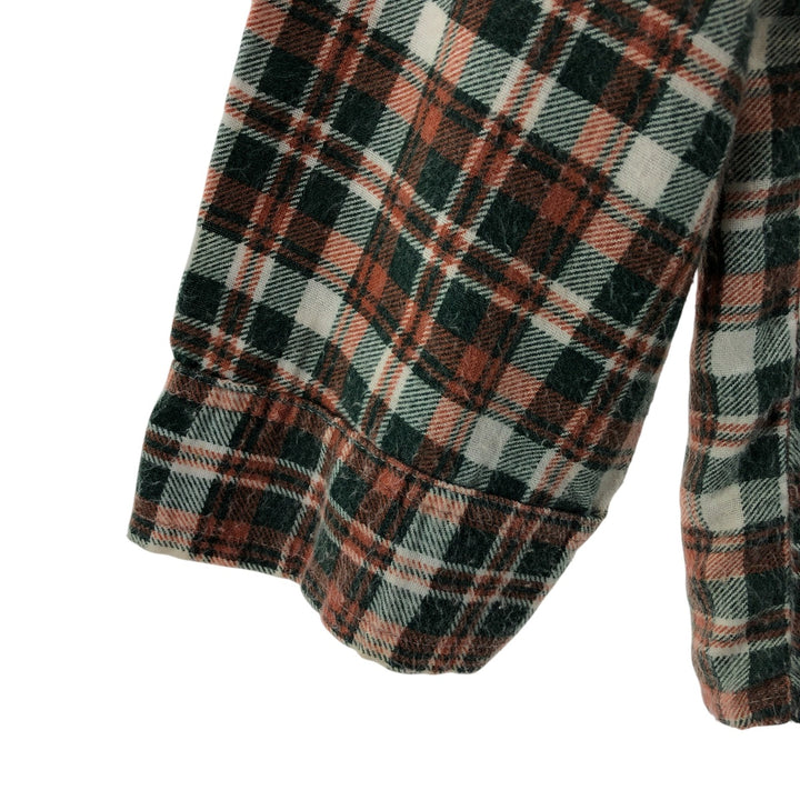 KLON DIKE Check Pattern Long Sleeve Printed Flannel Box Shirt Men's XL cotton green type Vintage Second Hand