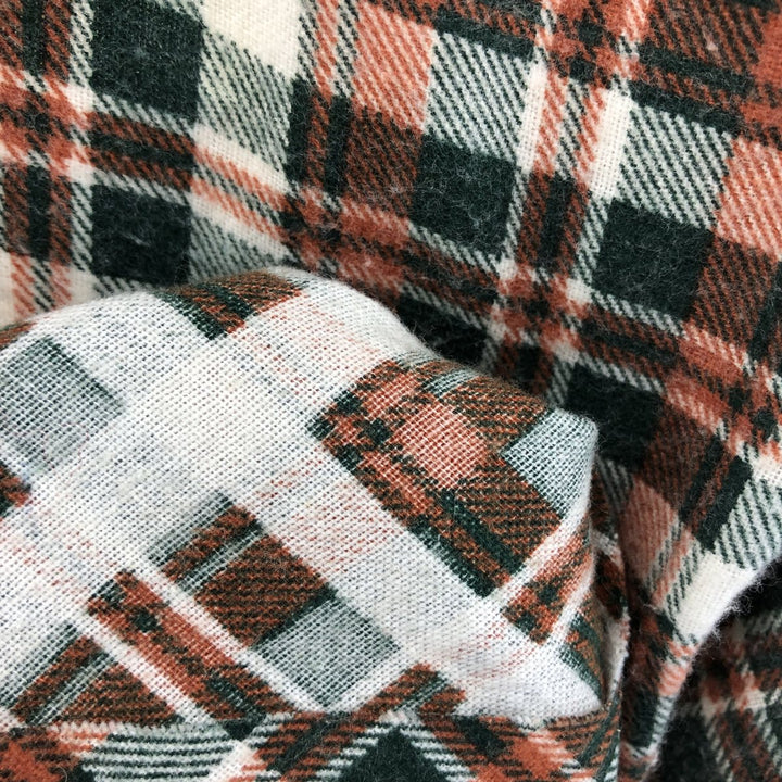 KLON DIKE Check Pattern Long Sleeve Printed Flannel Box Shirt Men's XL cotton green type Vintage Second Hand