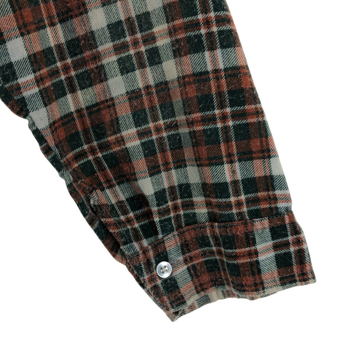 KLON DIKE Check Pattern Long Sleeve Printed Flannel Box Shirt Men's XL cotton green type Vintage Second Hand