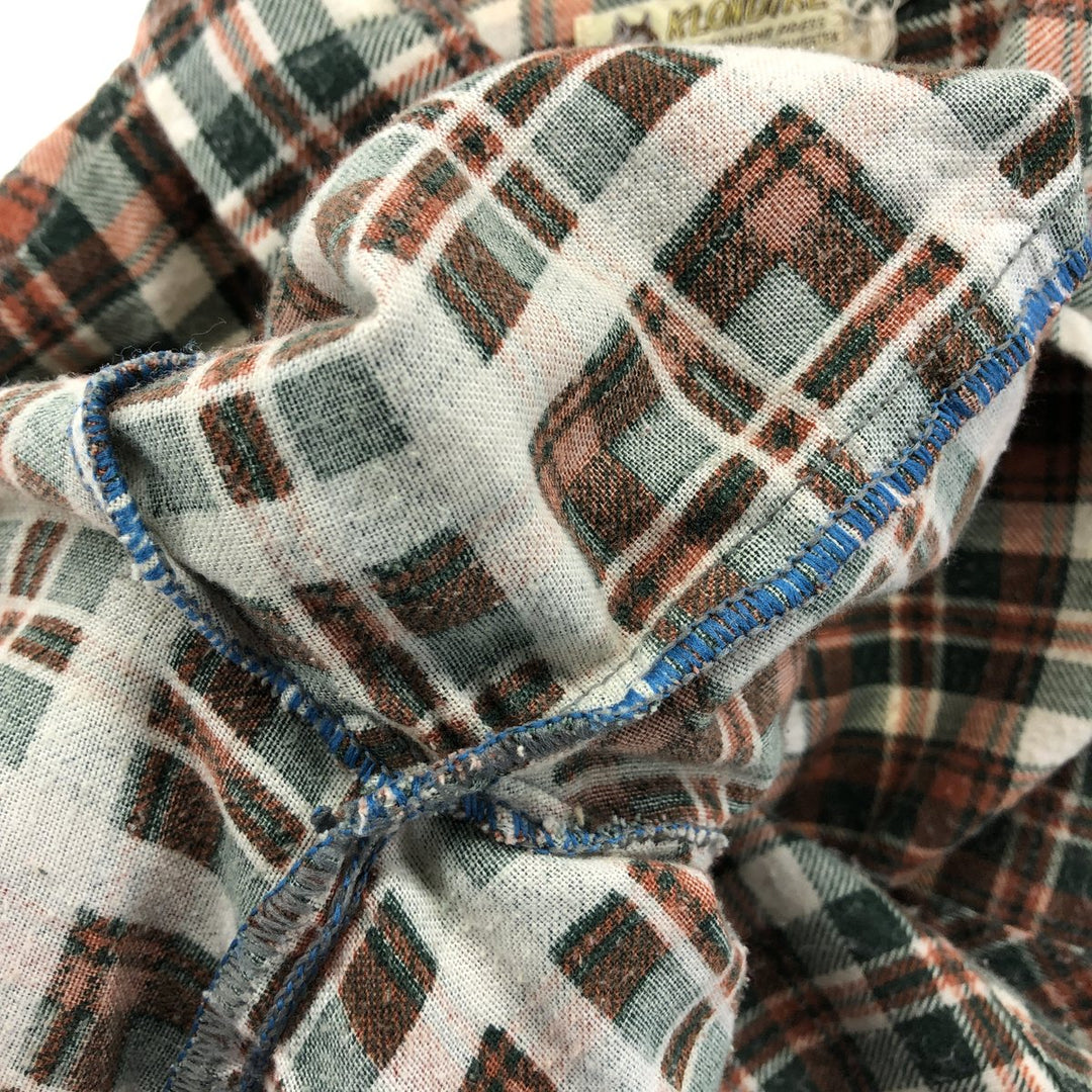 KLON DIKE Check Pattern Long Sleeve Printed Flannel Box Shirt Men's XL cotton green type Vintage Second Hand