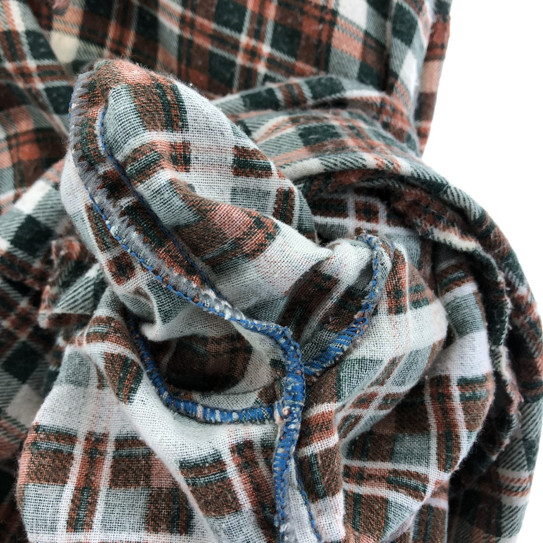 KLON DIKE Check Pattern Long Sleeve Printed Flannel Box Shirt Men's XL cotton green type Vintage Second Hand