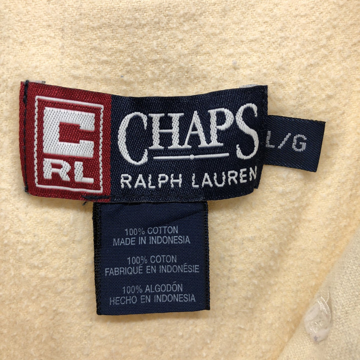 90'S Ralph Lauren CHAPS Long Sleeve Button Down Chamois Cloth Shirt Men's Size L Vintage cotton Beige type Vintage Second Hand