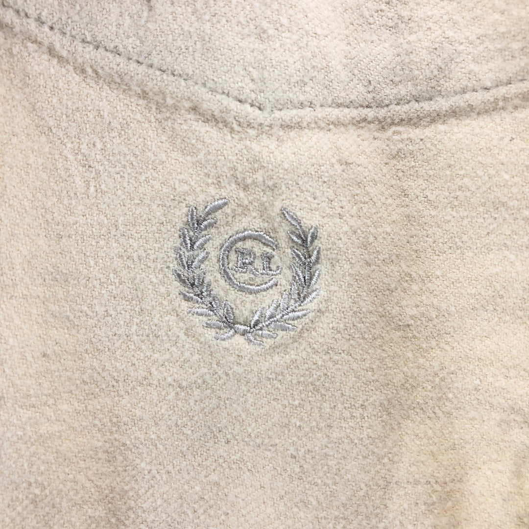 90'S Ralph Lauren CHAPS Long Sleeve Button Down Chamois Cloth Shirt Men's Size L Vintage cotton Beige type Vintage Second Hand